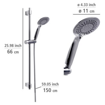 Sprchový set z nerezovej ocele v lesklej striebornej farbe 66 cm Young - Wenko - Image 2