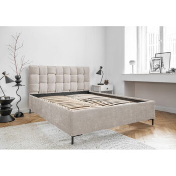 Béžová čalúnená dvojlôžková posteľ s roštom 140x200 cm Eve – Miuform - Image 5