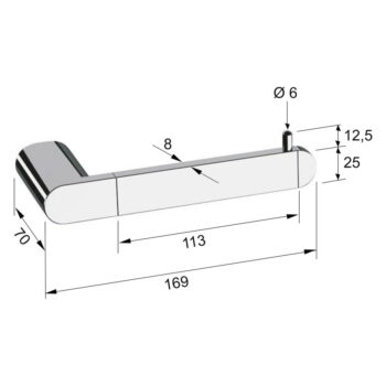 Biely nástenný mosadzný držiak na toaletný papier Flori – Sapho – Obrázok 2