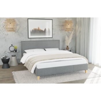 Sivá čalúnená dvojlôžková posteľ s roštom 200x200 cm Tina – Ropez - Image 4
