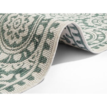 Zeleno-krémový vonkajší koberec NORTHRUGS Jardin, 80 x 350 cm - Image 3