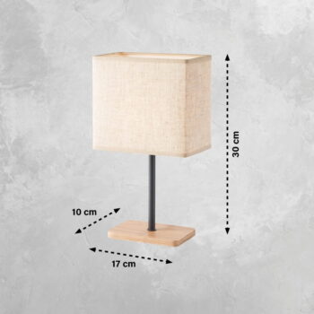 Stolová lampa v čiernej a prírodnej farbe s textilným tienidlom (výška 30 cm) Kate – Fischer & Honsel - Image 3