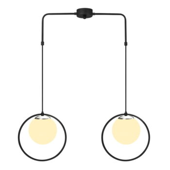 Čierne kovové závesné svietidlo Opviq lights Flovena - Image 2