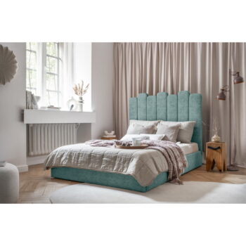 Tyrkysovomodrá čalúnená dvojlôžková posteľ s úložným priestorom s roštom 180x200 cm Dreamy Aurora – Miuform – Obrázok 6