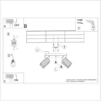 Čierne stropné svietidlo 25x25 cm Gleam – Nice Lamps - Image 4