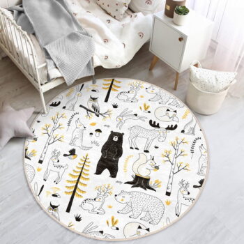 Žlto-biely detský koberec ø 100 cm Comfort – Mila Home – Obrázok 3