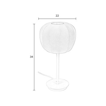 Biela stolová lampa s textilným tienidlom (výška 42 cm) – White Label – Obrázok 9