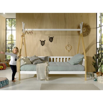 Biela detská posteľ so zábranou Vipack Tipi, 90 x 200 cm - Image 5