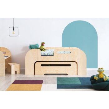 Detská posteľ s výsuvným lôžkom v prírodnej farbe 90x200 cm AIKO – Adeko - Image 2