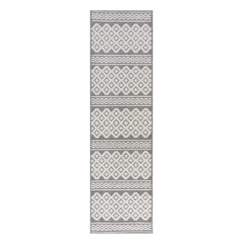 Sivý umývateľný behúň zo ženilky 60x240 cm Jhansi – Flair Rugs - Image 2