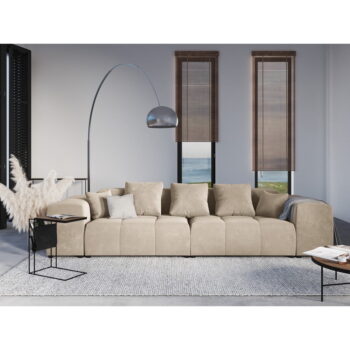 Béžový zamatový modul pohovky Rome Velvet - Cosmopolitan Design - Image 6
