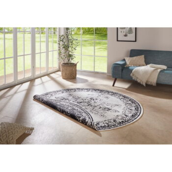 Čierno-krémový vonkajší koberec NORTHRUGS Borbon, ø 140 cm - Image 3