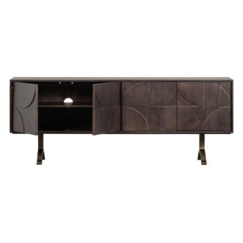 Tmavohnedý TV stolík z mangového dreva 180x70 cm Draw – BePureHome - Image 2