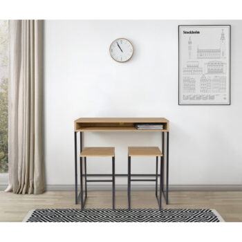 Pracovný stôl s doskou v dubovom dekore 35x100 cm Frame – Woodman – Obrázok 10