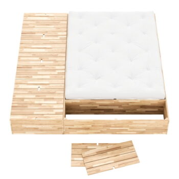 Dvojlôžková posteľ z borovicového dreva s úložným priestorom s roštom v prírodnej farbe 160x200 cm Basement Bed – Karup Design - Image 5