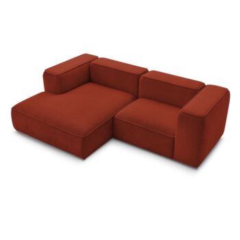 Rohová pohovka z textílie buklé v tehlovej farbe (ľavý roh) Zephyr – Bobochic Paris – Obrázok 8