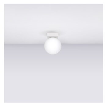 Biele stropné svietidlo so skleneným tienidlom ø 12 cm Umerta – Nice Lamps - Image 6