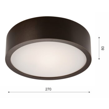 Tmavohnedé stropné svietidlo so skleneným tienidlom ø 27 cm Eveline – LAMKUR - Image 5