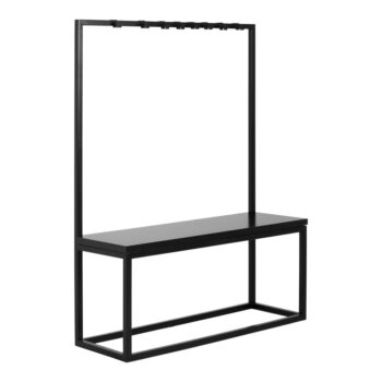 Čierny vešiak s čiernou lavicou CustomForm Next, šírka 120 cm