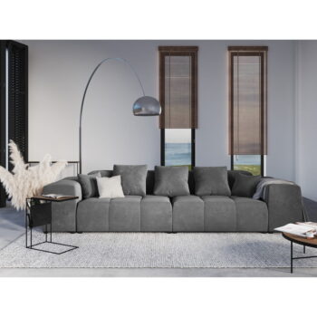 Sivý zamatový vankúš k modulárnej pohovke Rome Velvet - Cosmopolitan Design - Image 3