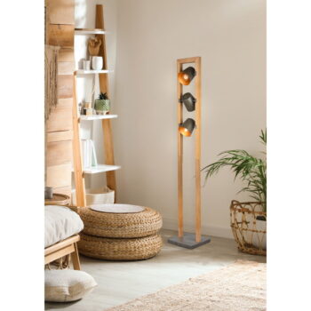 Stojacia lampa v prírodnej farbe s kovovým tienidlom (výška 150 cm) Bell – Trio – Obrázok 3