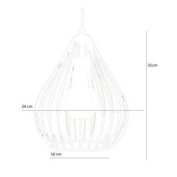 Čierne závesné svietidlo s kovovým tienidlom ø 24 cm – Opviq lights - Image 6