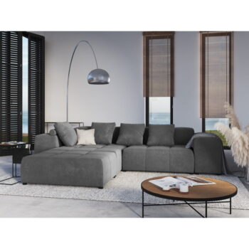 Sivý zamatový vankúš k modulárnej pohovke Rome Velvet - Cosmopolitan Design - Image 5