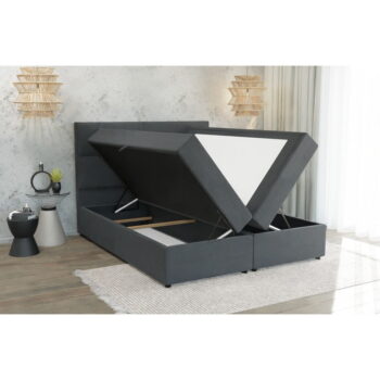 Sivá boxspring posteľ s úložným priestorom 180x200 cm Rico – Ropez - Image 3