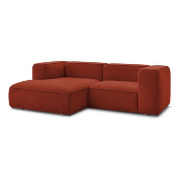 Rohová pohovka z textílie buklé v tehlovej farbe (ľavý roh) Zephyr – Bobochic Paris – Obrázok 7