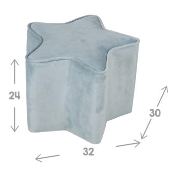 Svetlo modrý zamatový detský puf Lil Sofa – Roba - Image 4