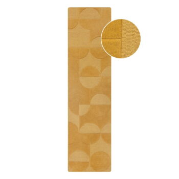 Okrovožltý vlnený koberec behúň 60x230 cm Gigi – Flair Rugs