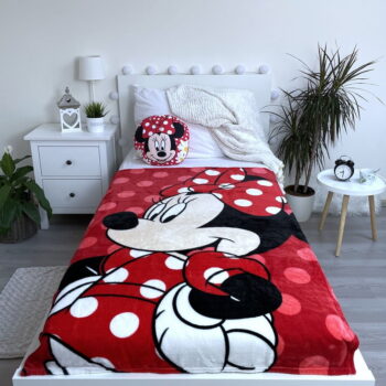 Červená detská deka z mikroplyšu 100x150 cm Minnie - Jerry Fabrics - Image 3