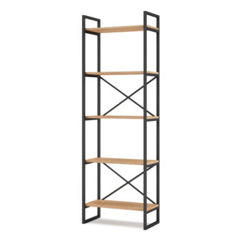 Čierny/prírodný regál v dekore duba 58x175 cm Dusan – Marckeric - Image 2