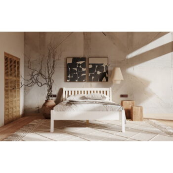 Biela dvojlôžková posteľ z borovicového dreva 160x200 cm Tonja – Olivia Living - Image 2