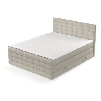 Béžová boxspring posteľ s úložným priestorom 200x200 cm Blend – Maison de Rêve - Image 8