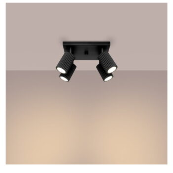 Čierne stropné svietidlo 25x25 cm Gleam – Nice Lamps - Image 5
