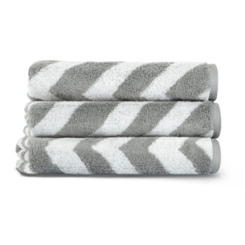 Bielo-sivý bavlnený uterák 33x33 cm Chevron – Foutastic - Image 2