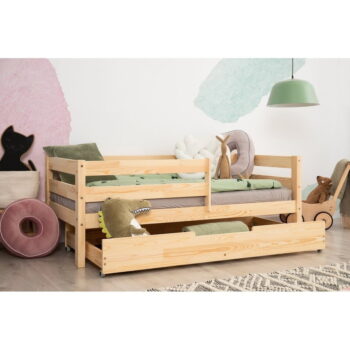 Detská posteľ z borovicového dreva s úložným priestorom v prírodnej farbe 80x180 cm Mila CPD – Adeko – Obrázok 3
