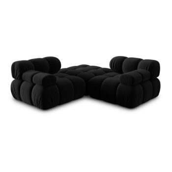 Čierna zamatová rohová pohovka Bellis – Micadoni Home - Image 8