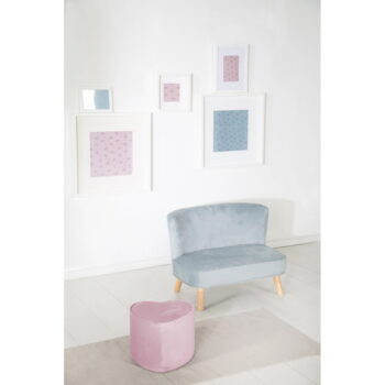 Svetloružový zamatový detský puf Lil Sofa – Roba - Image 3