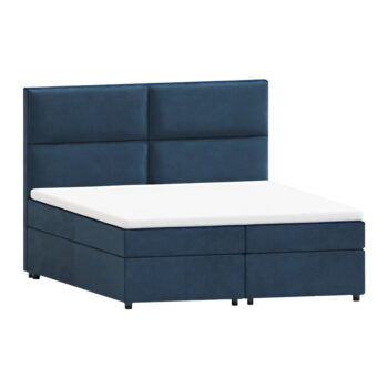 Tmavomodrá boxspring posteľ s úložným priestorom 200x200 cm Rico – Ropez