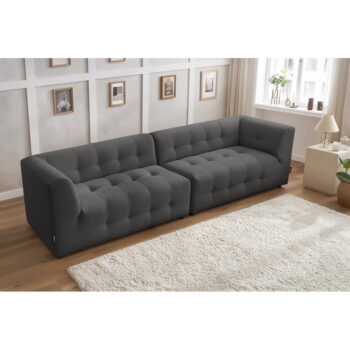 Tmavosivá pohovka 324 cm Kleber - Bobochic Paris – Obrázok 5