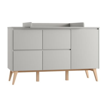 Sivá nízka detská komoda 149x52,5 cm Swing – Pinio - Image 5