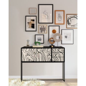Čierno-béžová nízka komoda 113x92 cm Freya – Really Nice Things - Image 6