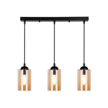 Čierne závesné svietidlo so skleneným tienidlom 10x55 cm Bistro - Candellux Lighting - Image 5