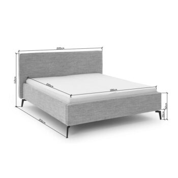 Sivá čalúnená dvojlôžková posteľ s úložným priestorom s roštom 180x200 cm Riva – Meise Möbel – Obrázok 2