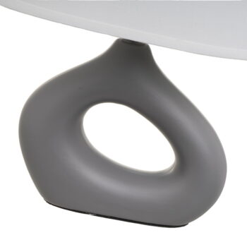 Bielo-sivá keramická stolová lampa s textilným tienidlom (výška 30 cm) – Casa Selección - Image 4