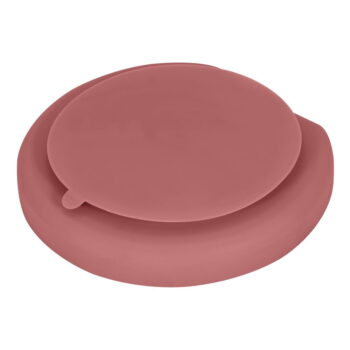 Silikónový detský tanier v tehlovej farbe 19x20,5 cm Dusky Pink – Kindsgut - Image 5
