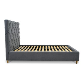 Sivá čalúnená dvojlôžková posteľ s úložným priestorom a roštom 180x200 cm Bee – Scandic - Image 5