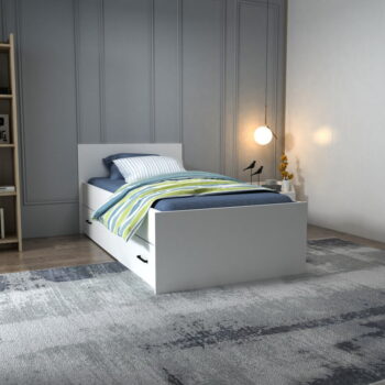 Biela detská posteľ s výsuvným lôžkom 90x190 cm Sofia – Kalune Design - Image 4